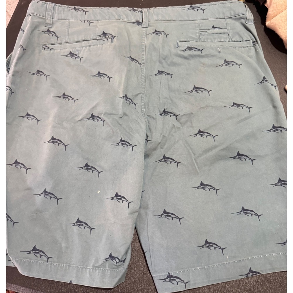 Hudson & Barrow Mens Marlin Fish Embroidered Chino Shorts Blue Green Size 36 - Picture 5 of 5